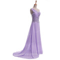 Грейс Карин одно плечо бисером длинное Сиреневое вечернее платье CL4506-4